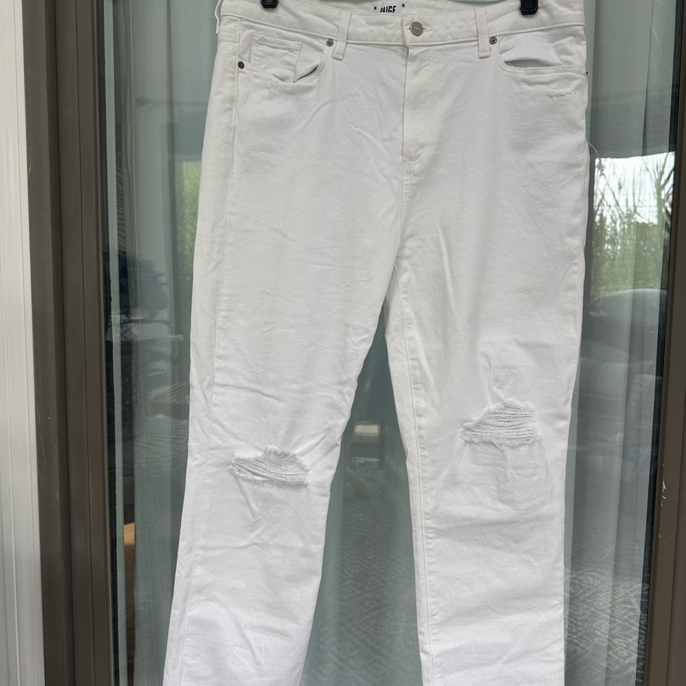 PAIGE White Denim Jeans with raw edge